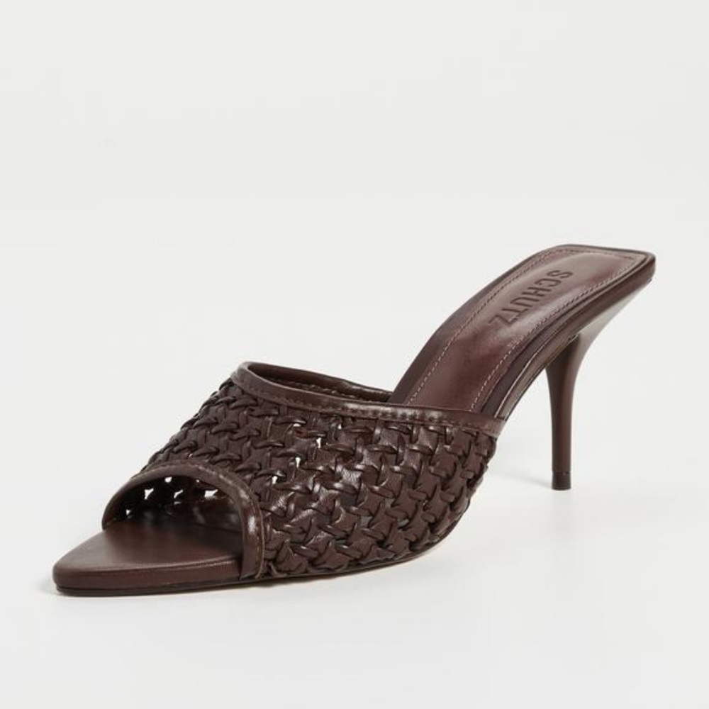 SCHUTZ Dark Brown Woven Heels - Picture 3 of 16